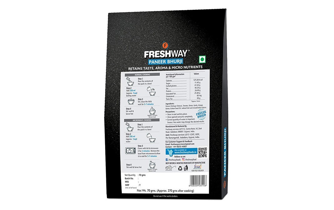 Freshway Paneer Bhurji    Pack  70 grams